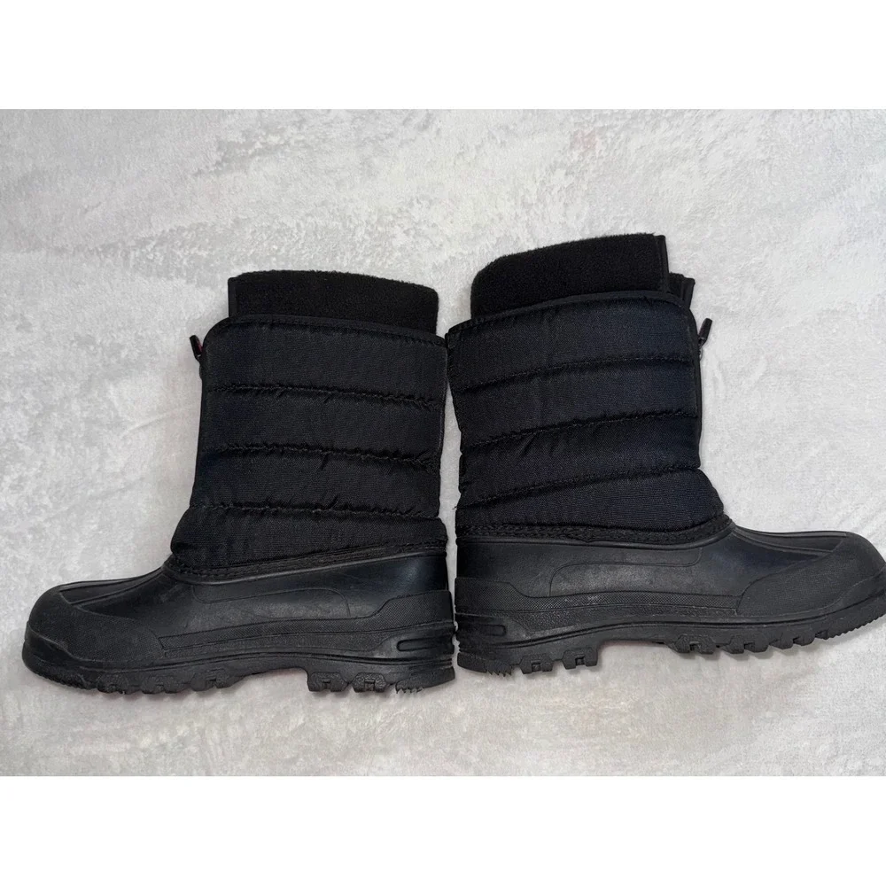 Polo Ralph Lauren Vancouver Zip Kids Snow Boots Black Red Pony Size 2 95670